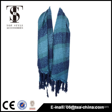 Blue loop dyed yarn 76*186 cm soft shawl